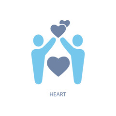 heart concept line icon. Simple element illustration. heart concept outline symbol design.
