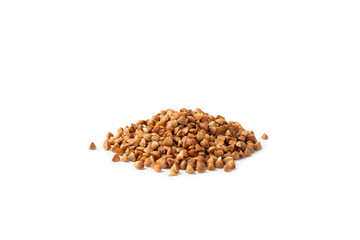 Buckwheat. Buckwheat grain isolated on white background. Healthy food. Porridge. Diet. Organic cereal