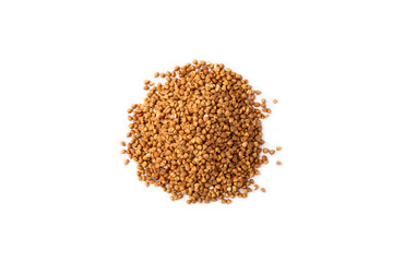 Buckwheat. Buckwheat grain isolated on white background. Healthy food. Porridge. Diet. Organic cereal