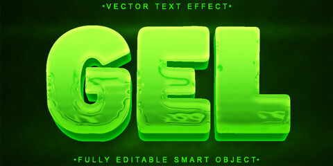 Green Gel Vector Fully Editable Smart Object Text Effect - obrazy, fototapety, plakaty