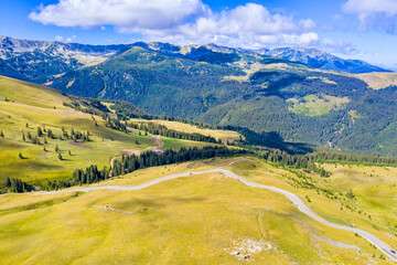Aerial view of mountain road in summer - 703418154