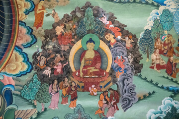 Obraz premium Buddha Life, Thangka, Buddhist Art, Tibetan Buddhism