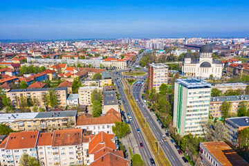 Aerial view of Arad cityscape