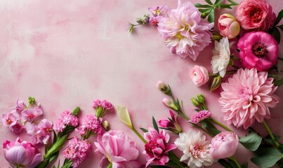 Naklejka na ściany i meble Beautiful flowers. Valentine's Day. Romantic background with flowers for birthday, wedding. Spring background with flowers