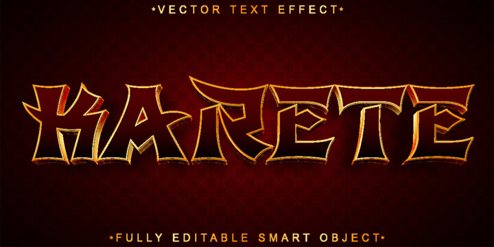 Red And Golden Karete Vector Fully Editable Smart Object Text Effect