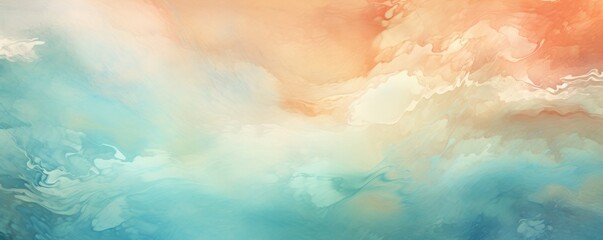 Abstract watercolor paint background by cyan and beige with liquid fluid texture for background, banner 
