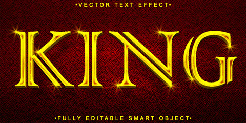 Fototapeta premium Luxury Golden Royal King Vector Fully Editable Smart Object Text Effect