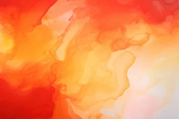 Fotobehang Abstract watercolor paint background by crimson red and orange with liquid fluid texture for background, banner © Celina