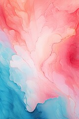 Abstract watercolor paint background by coral pink and teal with liquid fluid texture for background, banner 