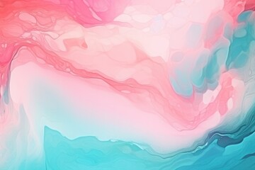 Fototapeta na wymiar Abstract watercolor paint background by coral pink and teal with liquid fluid texture for background, banner 