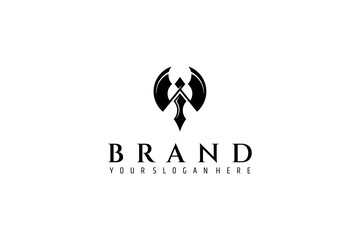Axe logo in flat vector design style