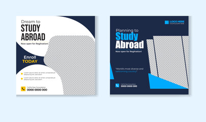 Study abroad social media post design template