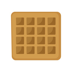 Cartoon style square Belgian waffle icon.