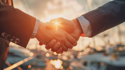A man shakes hands with a customer after closing a successful business deal.
