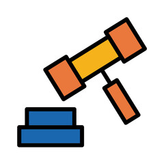 Obraz premium Auction Business Management Filled Outline Icon
