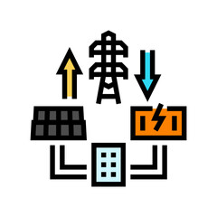 microgrids electric grid color icon vector. microgrids electric grid sign. isolated symbol illustration