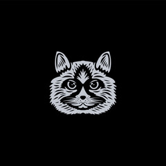 cat face 03 siluet vector png svg