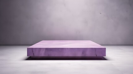 Luxury Studio Background for Product Presentation. Light Marble Showroom with a square purple Podium