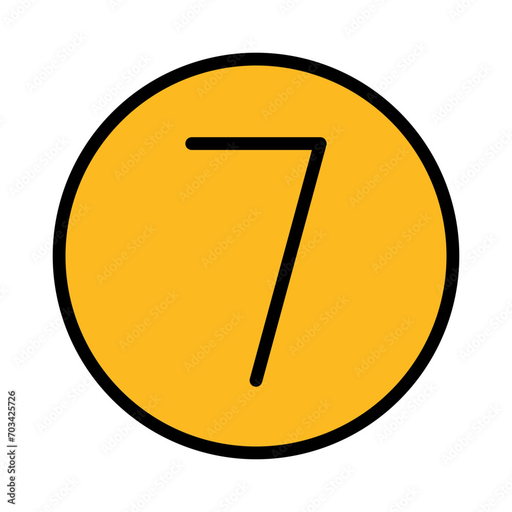 Poster count number seven filled outline icon