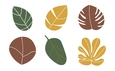 Abstract leaves vector clipart. Spring illustration.