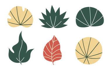 Abstract leaves vector clipart. Spring illustration.