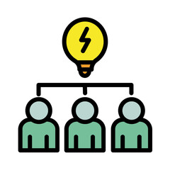 Brain Idea Lamp Filled Outline Icon