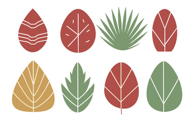 Abstract leaves vector clipart. Spring illustration.