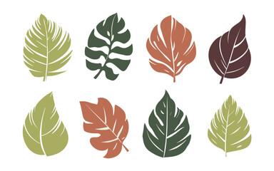 Abstract leaves vector clipart. Spring illustration.