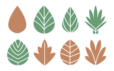 Fototapeta premium Abstract leaves vector clipart. Spring illustration.