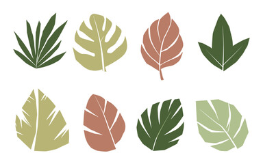 Abstract leaves vector clipart. Spring illustration.