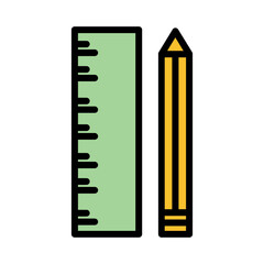 Idea Pencil Ruler Filled Outline Icon