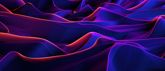 Obraz premium A blend of bright and dark elements, this abstract background combines blue and pink waves for a dynamic and stylish look.