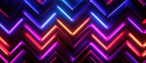Fototapeta premium A dynamic neon illustration featuring a spectrum of electric colors.