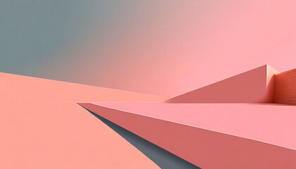 Peach colored background with different shades: simple, clean, neutral. Creative geometry pattern template. Trendy design for banner, social media. Creative geometry pattern template. Copy space.