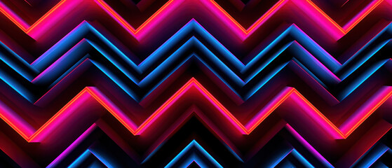 A futuristic geometric pattern with bright neon lines on a dark backdrop, creating a mesmerizing visual effect.