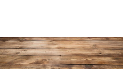 Empty wood table isolated on transparent and white background.PNG image. - Powered by Adobe