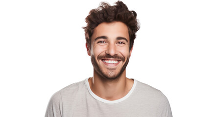 Confident and happy smiling man isolated on white background.