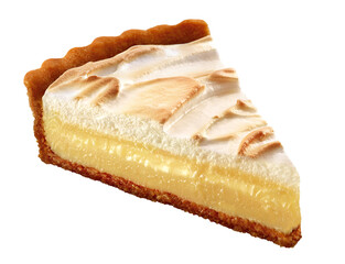 torta de limão com cobertura de chantilly gratinado isolado em fundo transparente - cheesecake de limão