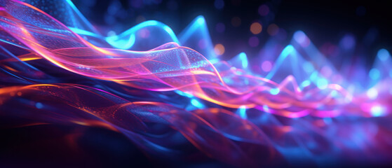 Fototapeta premium Dive into the world of morphism with this fluorescent abstract wave.
