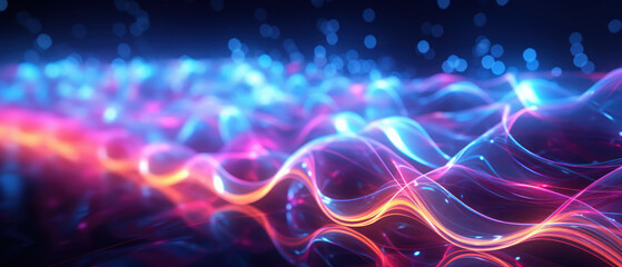 Dive into the world of morphism with this fluorescent abstract wave.
