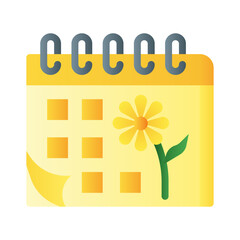 Spring calendar icon in gradient fill style with high vector quality suitable for ui and spring needs