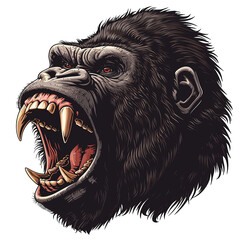 Illustration head of Gorilla