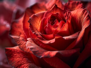 Delicate petals of a red rose.