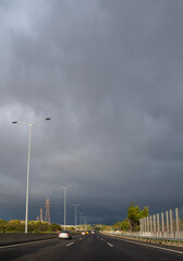 A trip along the E75 highway from Athens in bad weather