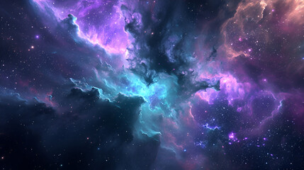 high contrast purple nebula - obrazy, fototapety, plakaty