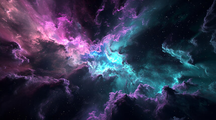 Fototapeta na wymiar high contrast purple nebula