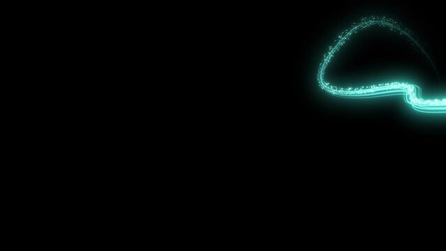 Hello isolated motion title text, word. Continious doodle text particular light streaks animation on black background. High quality 4k motion graphics