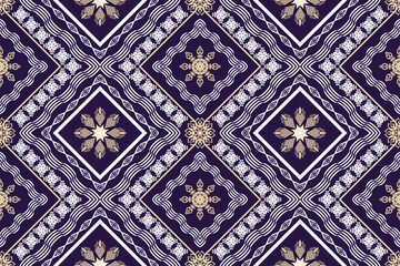 Ethnic Figure aztec embroidery style. Geometric ikat oriental traditional art pattern.Design for ethnic background,wallpaper,fashion,clothing,wrapping,fabric,element,sarong,graphic,vector illustration