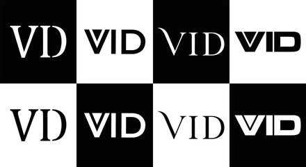 VID logo. VID set , V I D design. White VID letter. VID, V I D letter logo design. Initial letter VID letter logo set, linked circle uppercase monogram logo. V I D letter logo vector design.	
