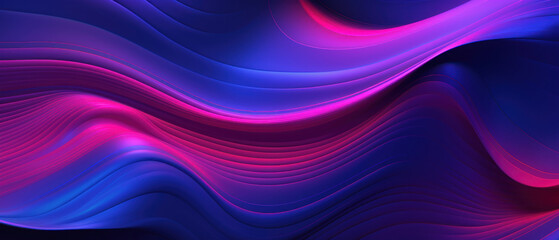 A vibrant abstract composition featuring irregular waves of bright blue and purple hues.
